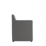 Anna Square Faux Leather Dining Armchair in Pewter by Manhattan Comfort at Eve Furniture