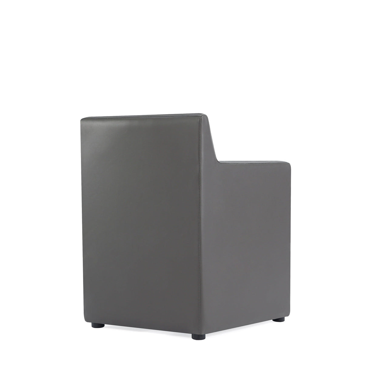 Anna Square Faux Leather Dining Armchair in Pewter by Manhattan Comfort at Eve Furniture