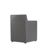 Anna Square Faux Leather Dining Armchair in Pewter by Manhattan Comfort at Eve Furniture