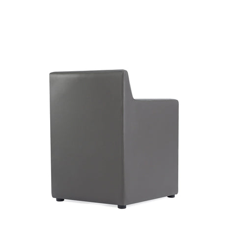 Anna Square Faux Leather Dining Armchair in Pewter by Manhattan Comfort at Eve Furniture