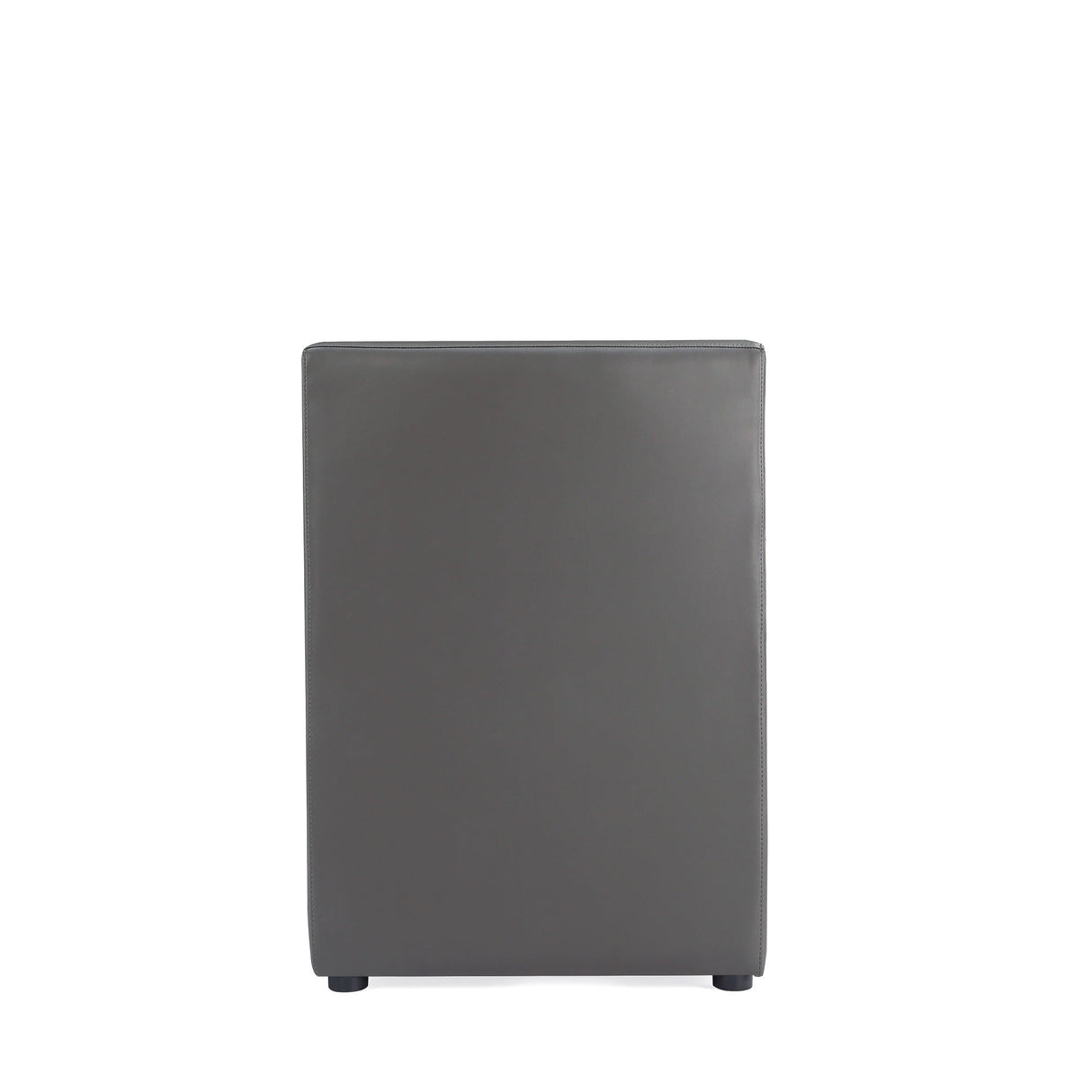 Anna Square Faux Leather Dining Armchair in Pewter by Manhattan Comfort at Eve Furniture