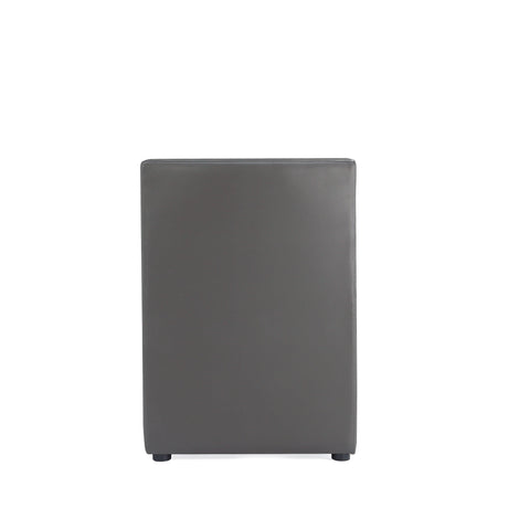 Anna Square Faux Leather Dining Armchair in Pewter by Manhattan Comfort at Eve Furniture