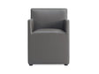 Anna Square Faux Leather Dining Armchair in Pewter by Manhattan Comfort at Eve Furniture