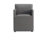 Anna Square Faux Leather Dining Armchair in Pewter by Manhattan Comfort at Eve Furniture