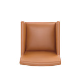 Anna Square Faux Leather Dining Armchair in Saddle by Manhattan Comfort at Eve Furniture