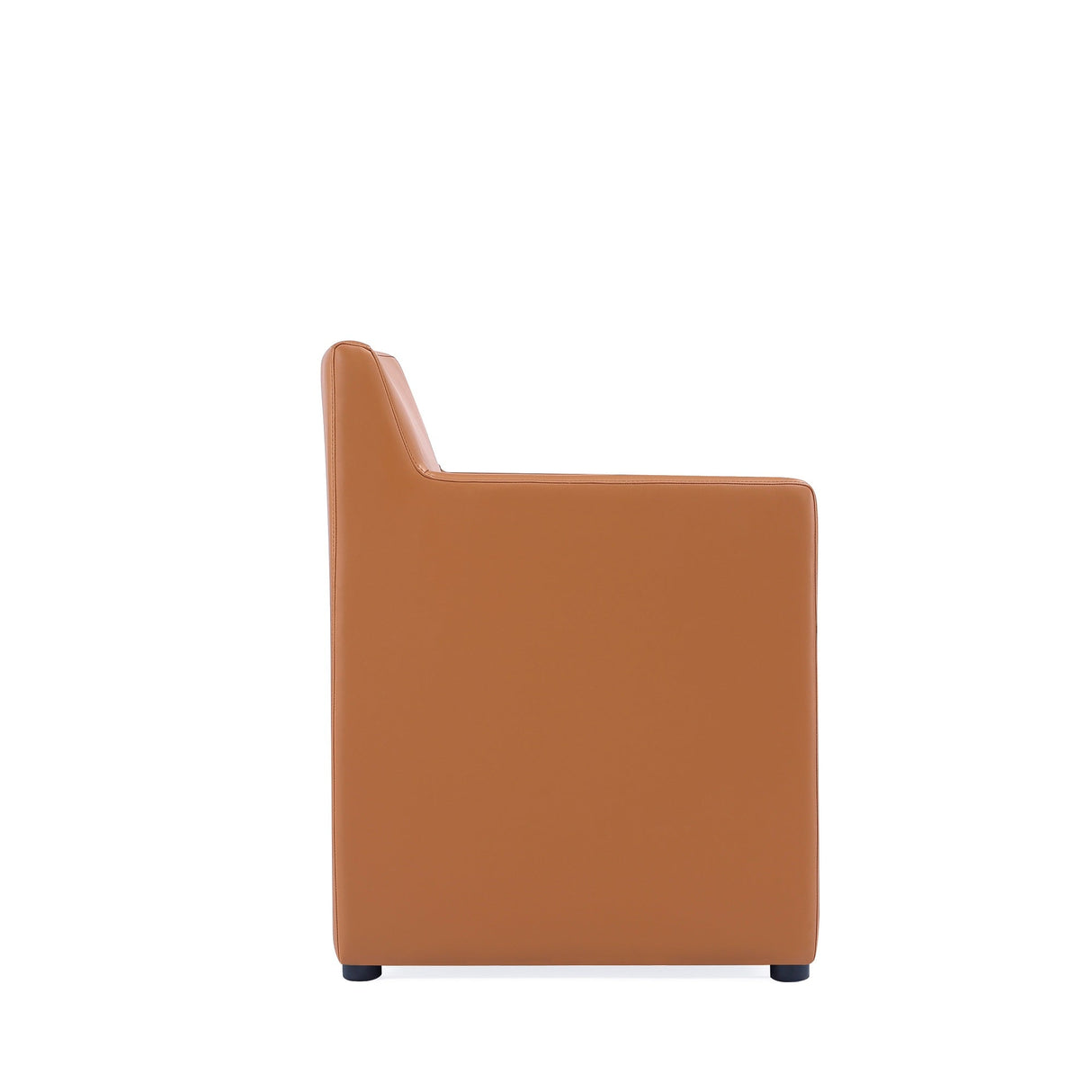 Anna Square Faux Leather Dining Armchair in Saddle (set of 2) by Manhattan Comfort at Eve Furniture