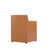 Anna Square Faux Leather Dining Armchair in Saddle (set of 2) by Manhattan Comfort at Eve Furniture
