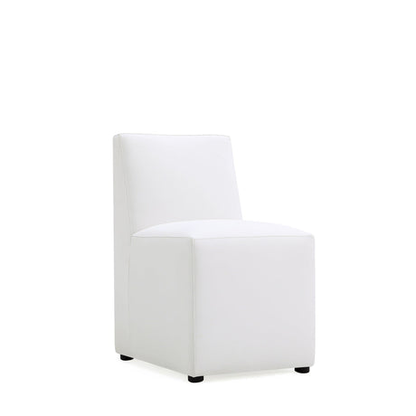 Anna Square Faux Leather Dining Chair in Cream by Manhattan Comfort at Eve Furniture