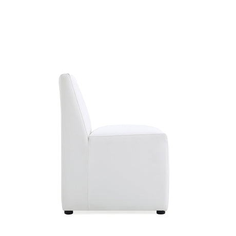 Anna Square Faux Leather Dining Chair in Cream by Manhattan Comfort at Eve Furniture