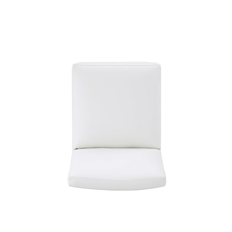 Anna Square Faux Leather Dining Chair in Cream by Manhattan Comfort at Eve Furniture