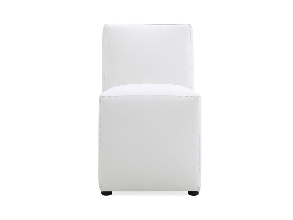 Anna Square Faux Leather Dining Chair in Cream by Manhattan Comfort at Eve Furniture