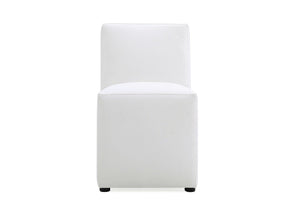 Anna Square Faux Leather Dining Chair in Cream by Manhattan Comfort at Eve Furniture
