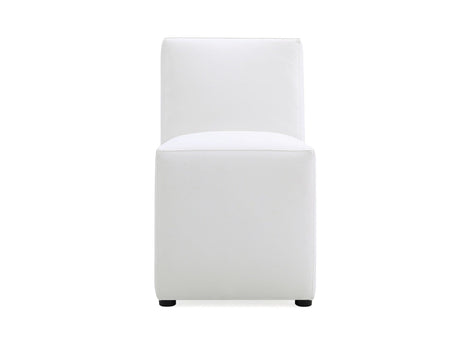 Anna Square Faux Leather Dining Chair in Cream by Manhattan Comfort at Eve Furniture