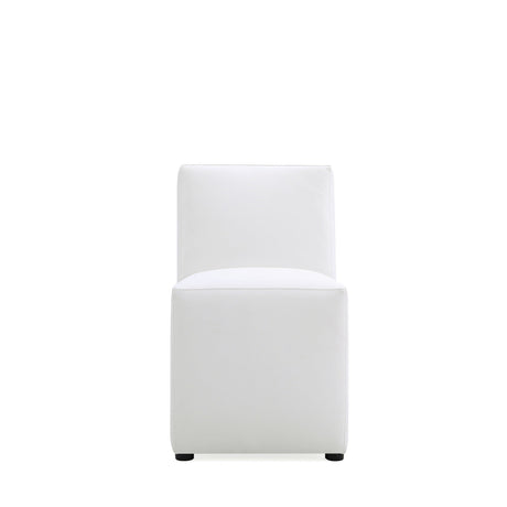 Anna Square Faux Leather Dining Chair in Cream (set of 2) by Manhattan Comfort at Eve Furniture