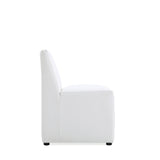 Anna Square Faux Leather Dining Chair in Cream (set of 2) by Manhattan Comfort at Eve Furniture