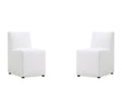 Anna Square Faux Leather Dining Chair in Cream (set of 2) by Manhattan Comfort at Eve Furniture