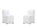 Anna Square Faux Leather Dining Chair in Cream (set of 2) by Manhattan Comfort at Eve Furniture