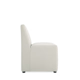 Anna Square Faux Leather Dining Chair in Light Stone Grey by Manhattan Comfort at Eve Furniture