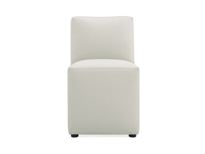 Anna Square Faux Leather Dining Chair in Light Stone Grey by Manhattan Comfort at Eve Furniture