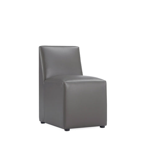 Anna Square Faux Leather Dining Chair in Pewter by Manhattan Comfort at Eve Furniture