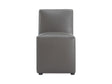 Anna Square Faux Leather Dining Chair in Pewter by Manhattan Comfort at Eve Furniture