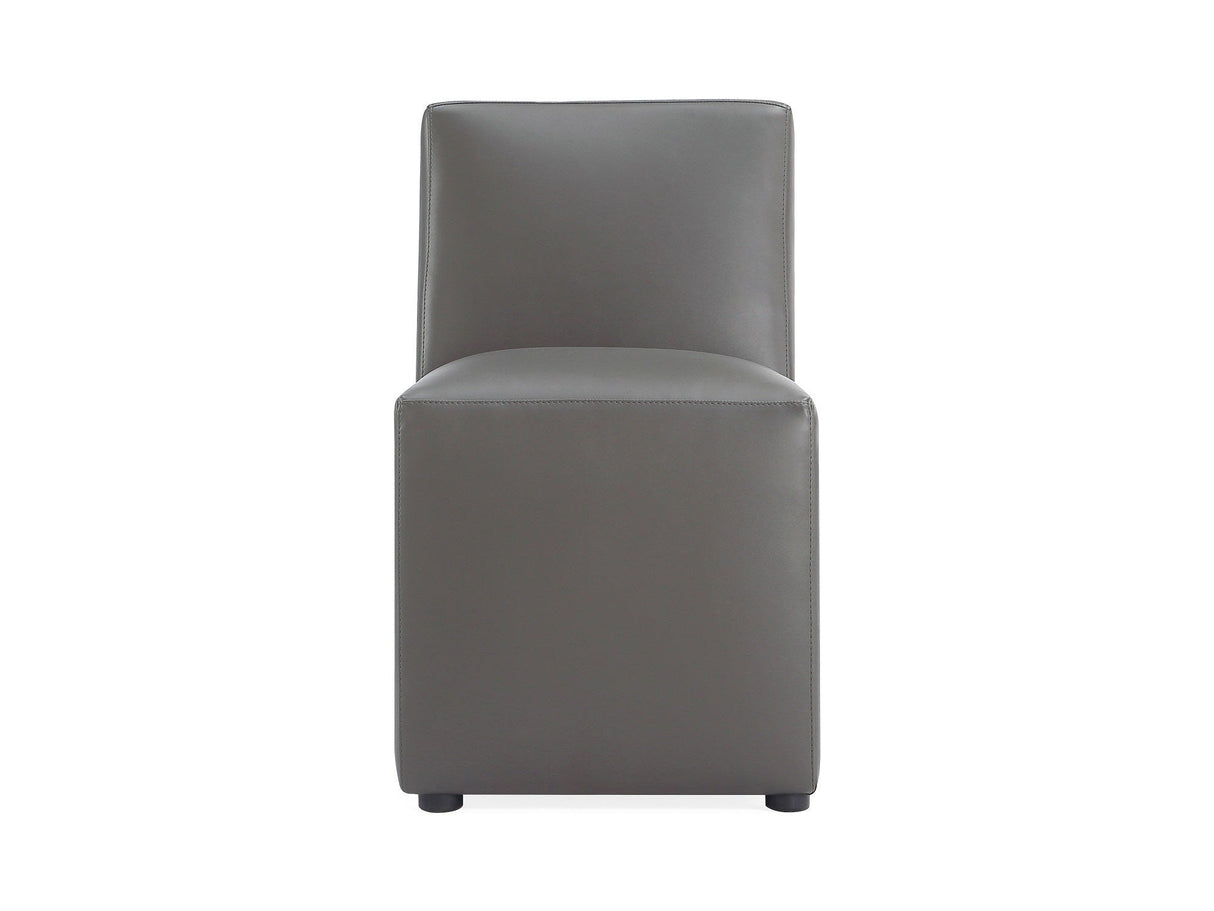Anna Square Faux Leather Dining Chair in Pewter by Manhattan Comfort at Eve Furniture