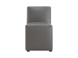 Anna Square Faux Leather Dining Chair in Pewter by Manhattan Comfort at Eve Furniture
