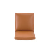 Anna Square Faux Leather Dining Chair in Saddle by Manhattan Comfort at Eve Furniture