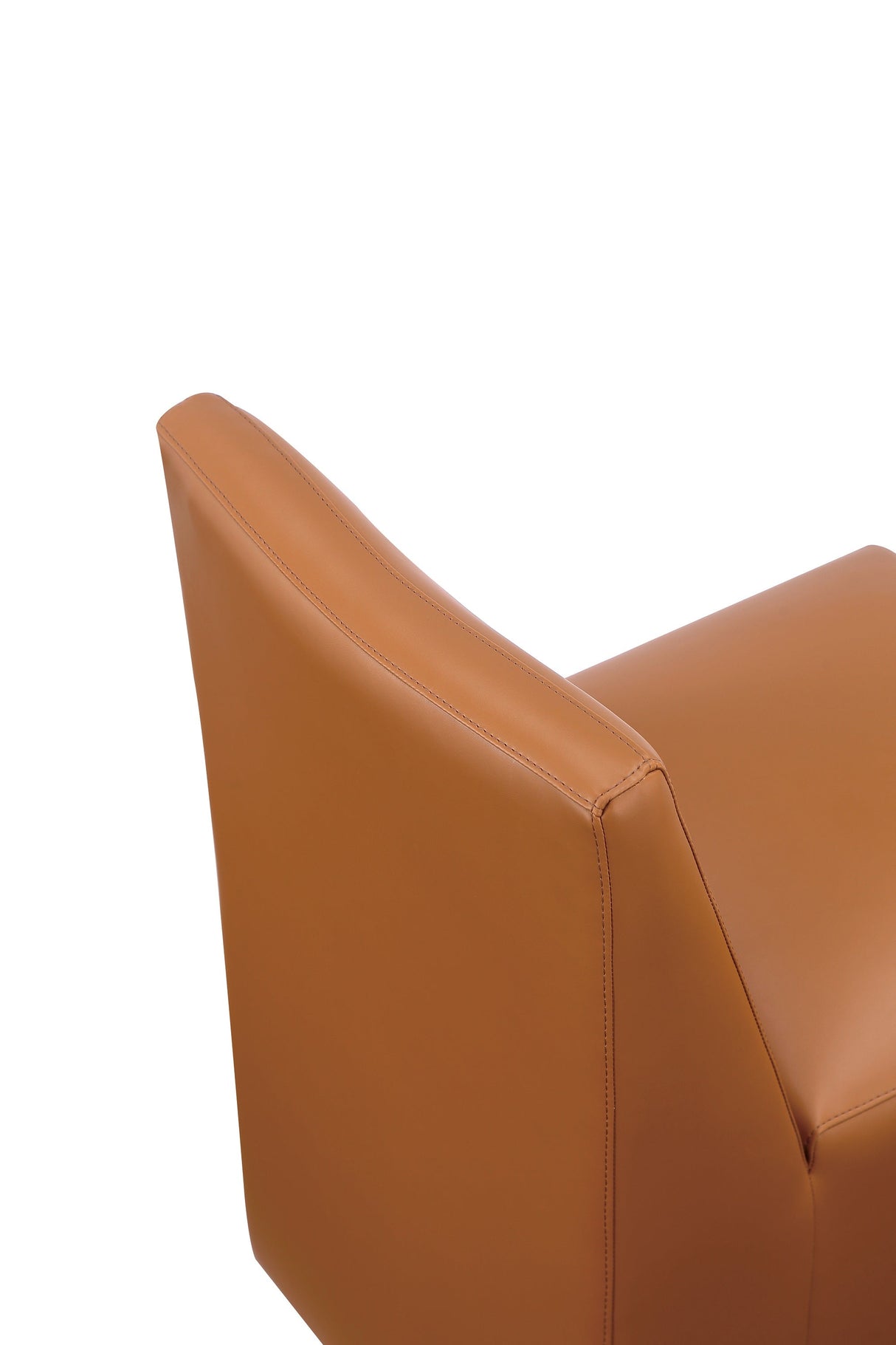 Anna Square Faux Leather Dining Chair in Saddle by Manhattan Comfort at Eve Furniture