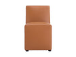 Anna Square Faux Leather Dining Chair in Saddle by Manhattan Comfort at Eve Furniture