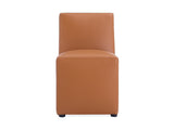 Anna Square Faux Leather Dining Chair in Saddle by Manhattan Comfort at Eve Furniture