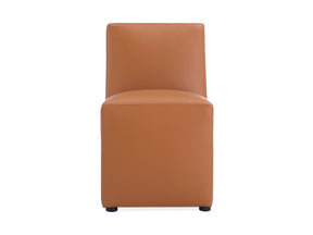 Anna Square Faux Leather Dining Chair in Saddle by Manhattan Comfort at Eve Furniture