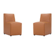Anna Square Faux Leather Dining Chair in Saddle (set of 2) by Manhattan Comfort at Eve Furniture
