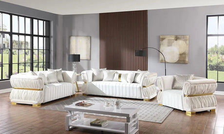 Anna White Living Room Set by New Era Innovations at Eve Furniture