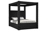 Annabelle Black Velvet King Canopy Bed by Crown Mark at Eve Furniture