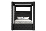 Annabelle Black Velvet King Canopy Bed by Crown Mark at Eve Furniture