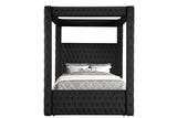 Annabelle Black Velvet King Canopy Bed by Crown Mark at Eve Furniture