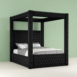 Annabelle Black Velvet King Canopy Bed [Limited Stock] by Crown Mark at Eve Furniture