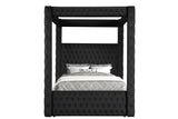 Annabelle Black Velvet King Canopy Bed [Limited Stock] by Crown Mark at Eve Furniture