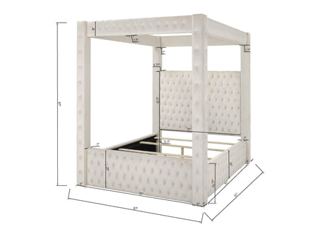 Annabelle Black Velvet King Canopy Bed [Limited Stock] by Crown Mark at Eve Furniture