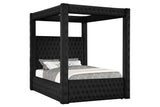 Annabelle Black Velvet Queen Canopy Bed [Limited Stock] by Crown Mark at Eve Furniture