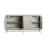 Annabelle Cream/Brown 4 Door Sideboard by Crestview at Eve Furniture