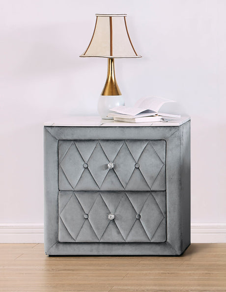 Annabelle Gray Nightstand by Crown Mark at Eve Furniture