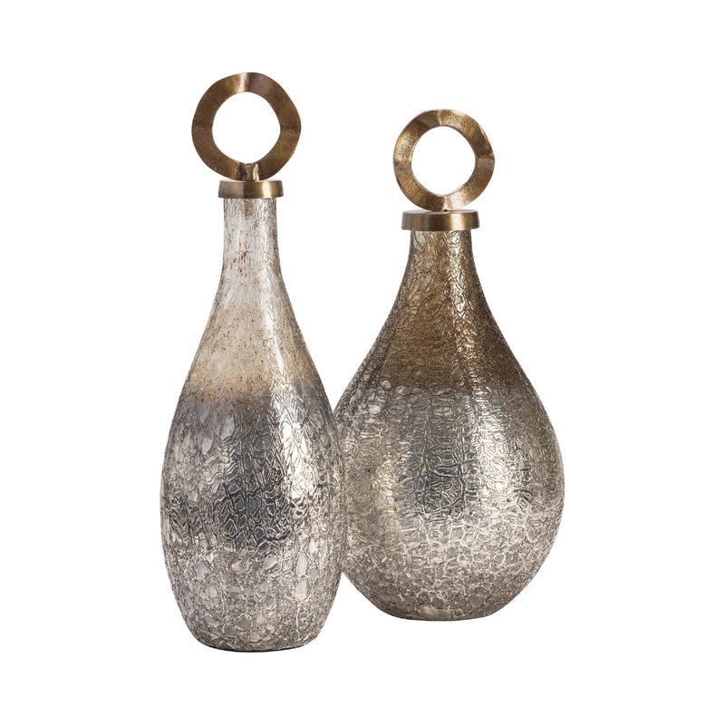 Annalisa Silver Covered Vases (Set of 2) by Crestview at Eve Furniture