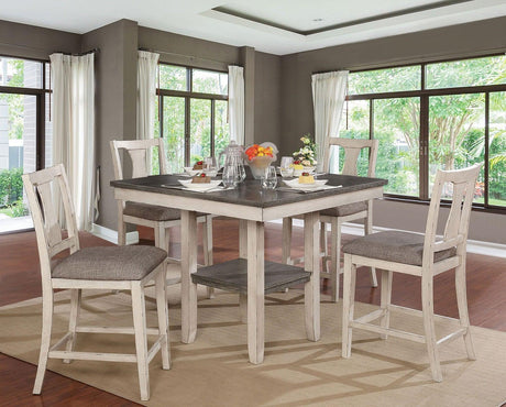 Ann Antique White/Gray 5-Piece Counter Ht. Table Set by Furniture of America at Eve Furniture
