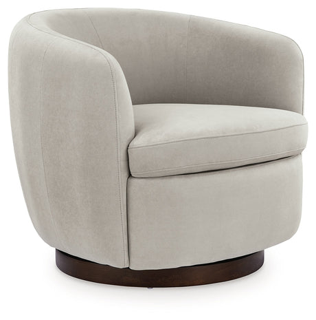 Annbury Light Beige Swivel Accent Chair by Ashley at Eve Furniture