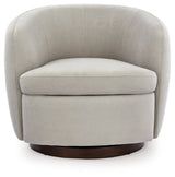 Annbury Light Beige Swivel Accent Chair by Ashley at Eve Furniture