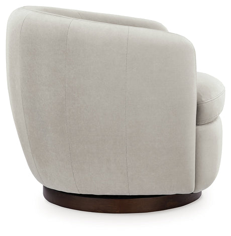 Annbury Light Beige Swivel Accent Chair by Ashley at Eve Furniture