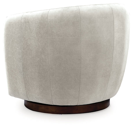 Annbury Light Beige Swivel Accent Chair by Ashley at Eve Furniture