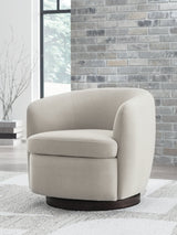 Annbury Light Beige Swivel Accent Chair by Ashley at Eve Furniture
